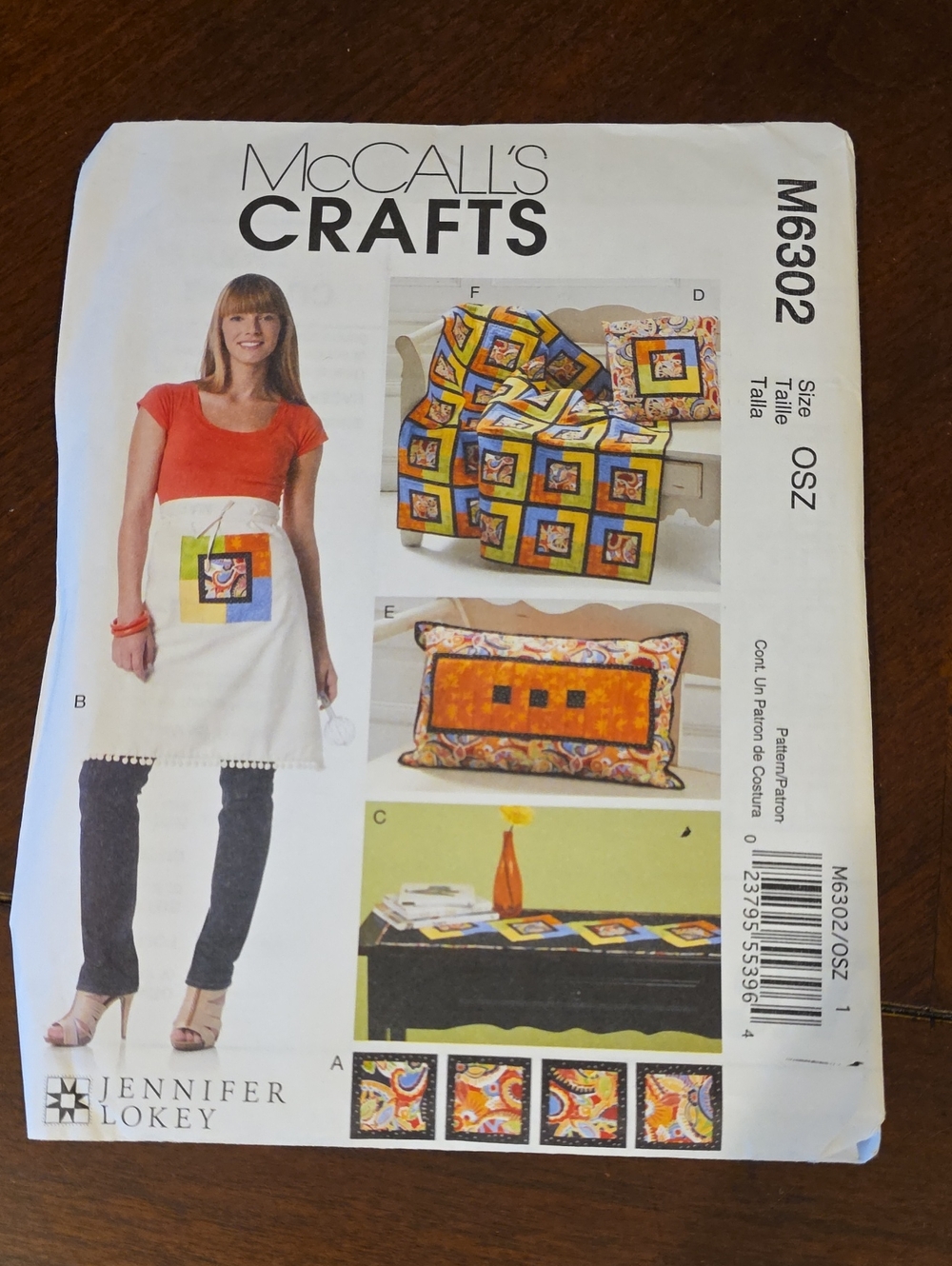 McCall's Crafts Sewing Pattern with White and Orange Accents